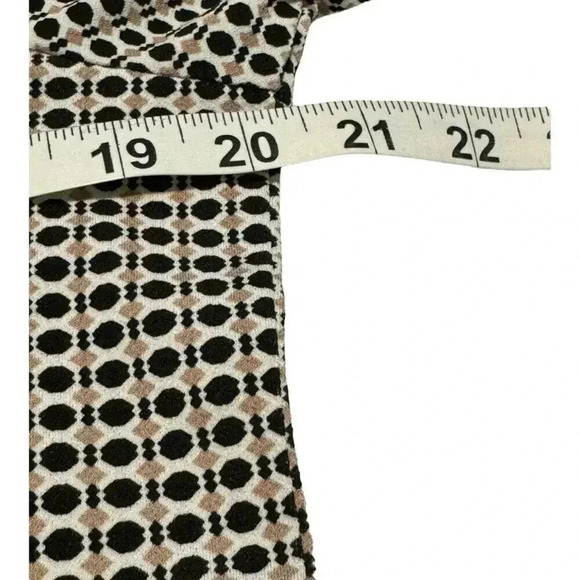 Adrianna Papell Women's Medium Black White‎ Brown Dot Patterned Tie Neck Top - Picture 5 of 7